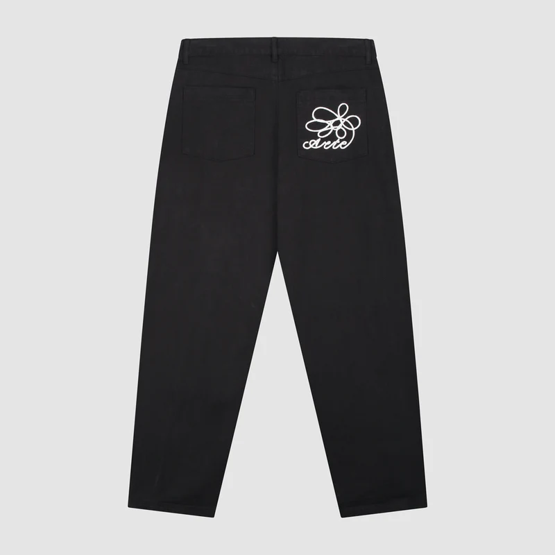 Pantalon à poches brodées - Noir