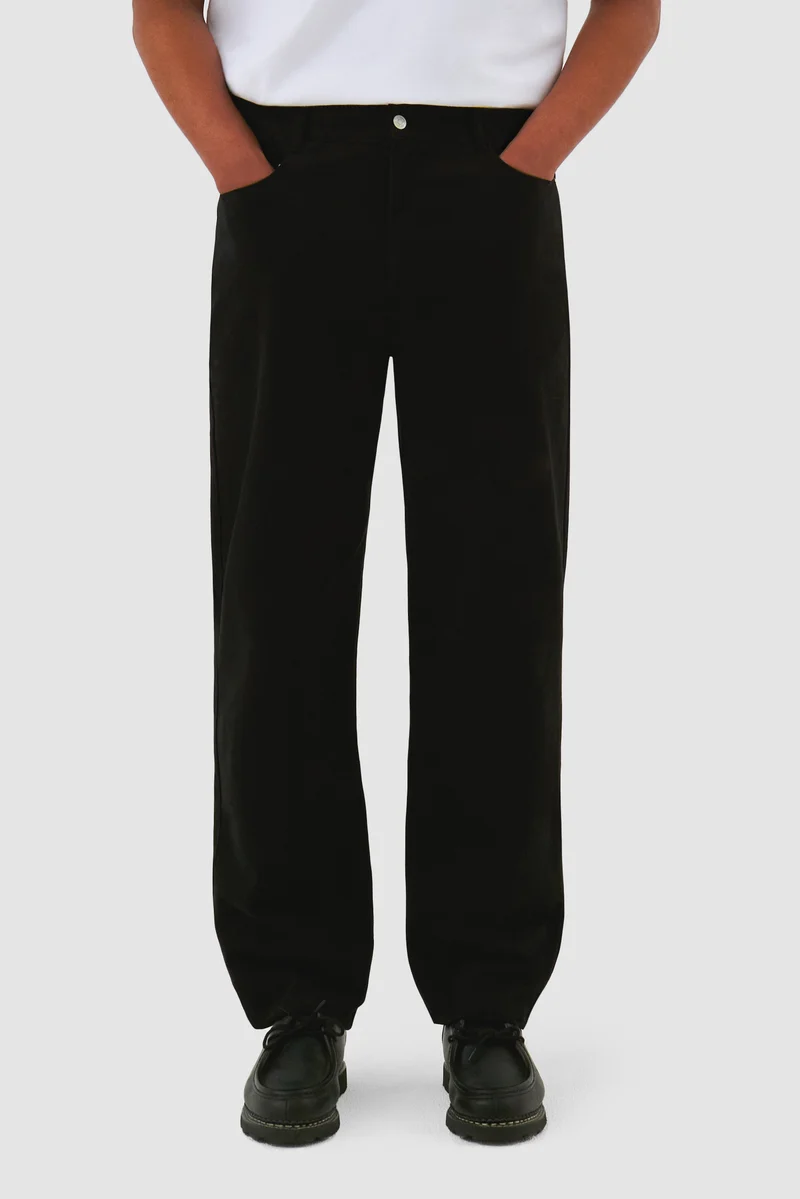 Pantalon à poches brodées - Noir