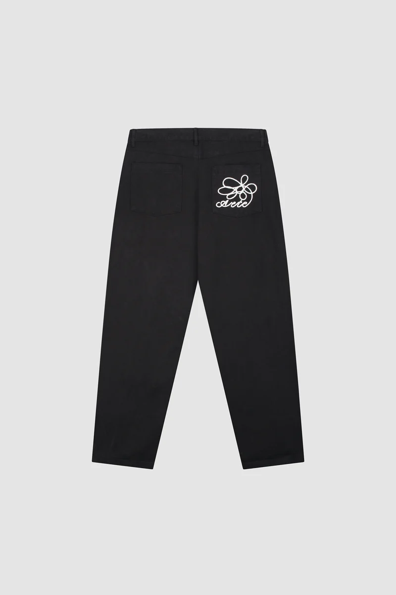 Pantalon à poches brodées - Noir