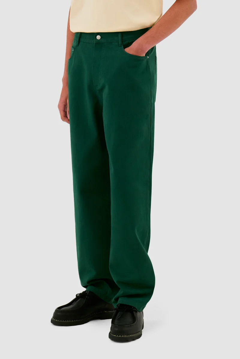 Pantalon à poches brodées - Vert