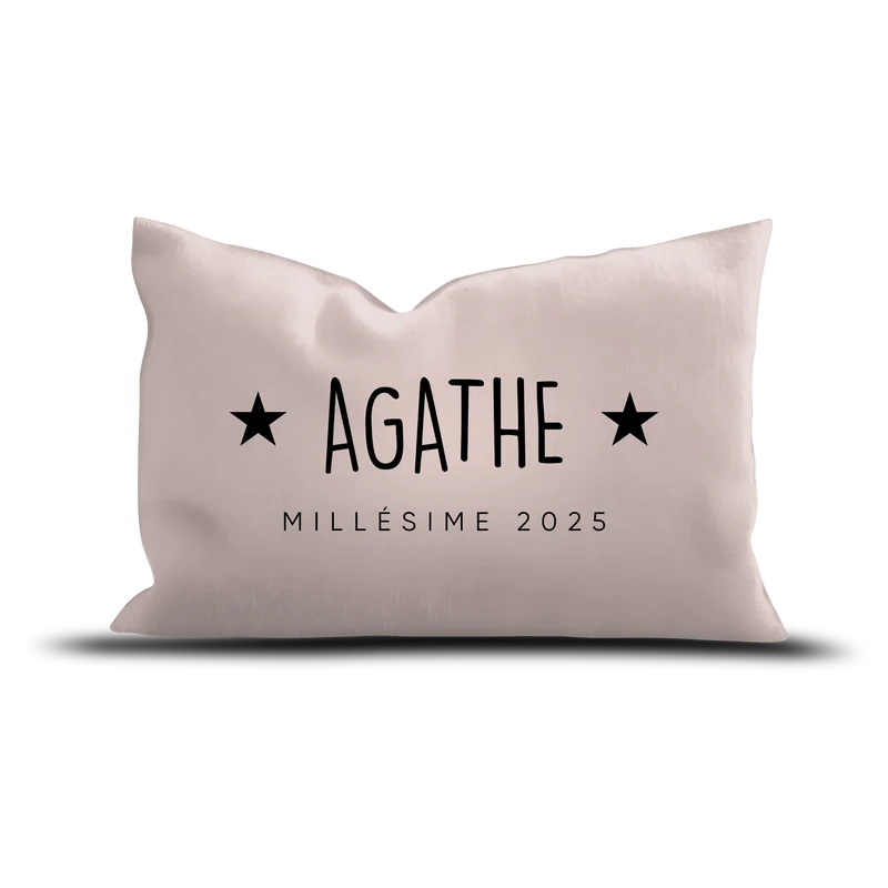 Coussin Velours Personnalisé Millésime Rose