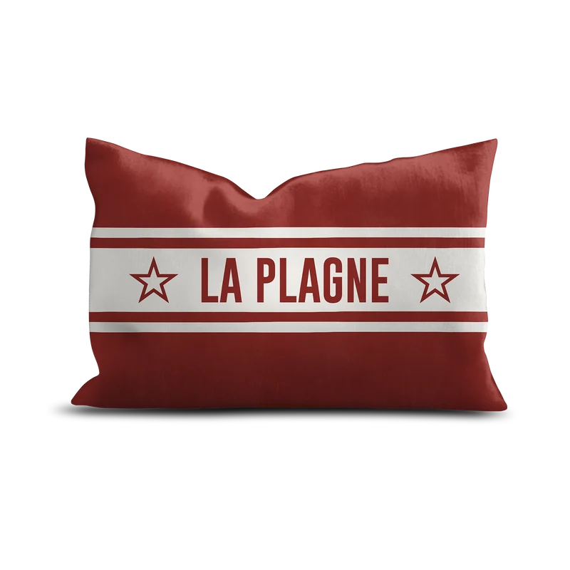 Coussin Velours Personnalisé Montagne Ampezzo Rouge
