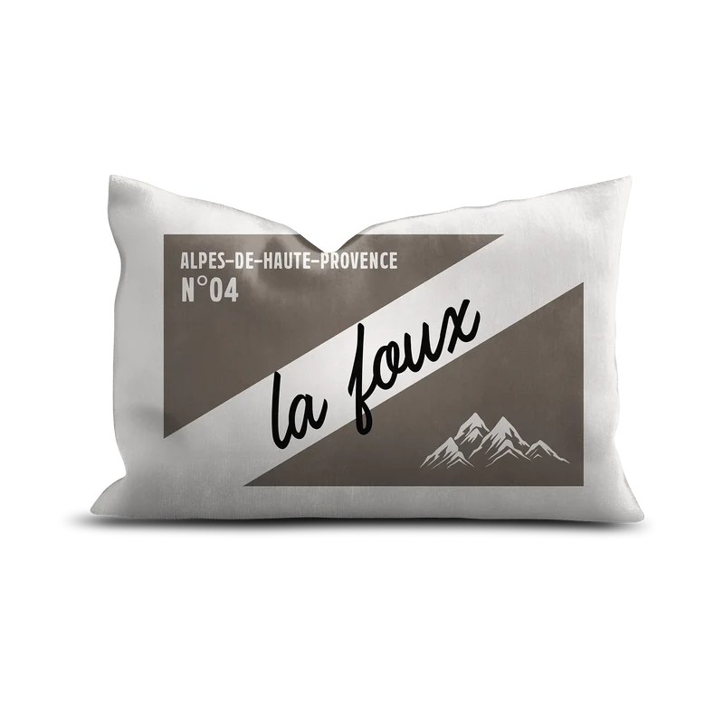 Coussin Velours Personnalisé Montagne St Gervais Gris