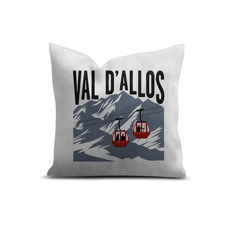 Coussin Velours Personnalisé Montagne Valloire