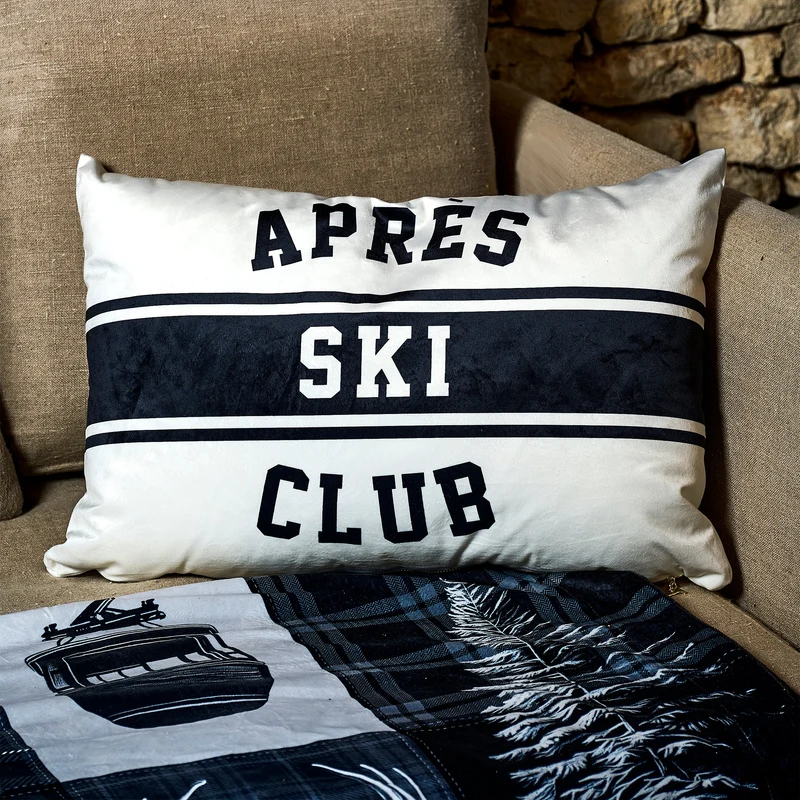Coussin Velours Ski Megève