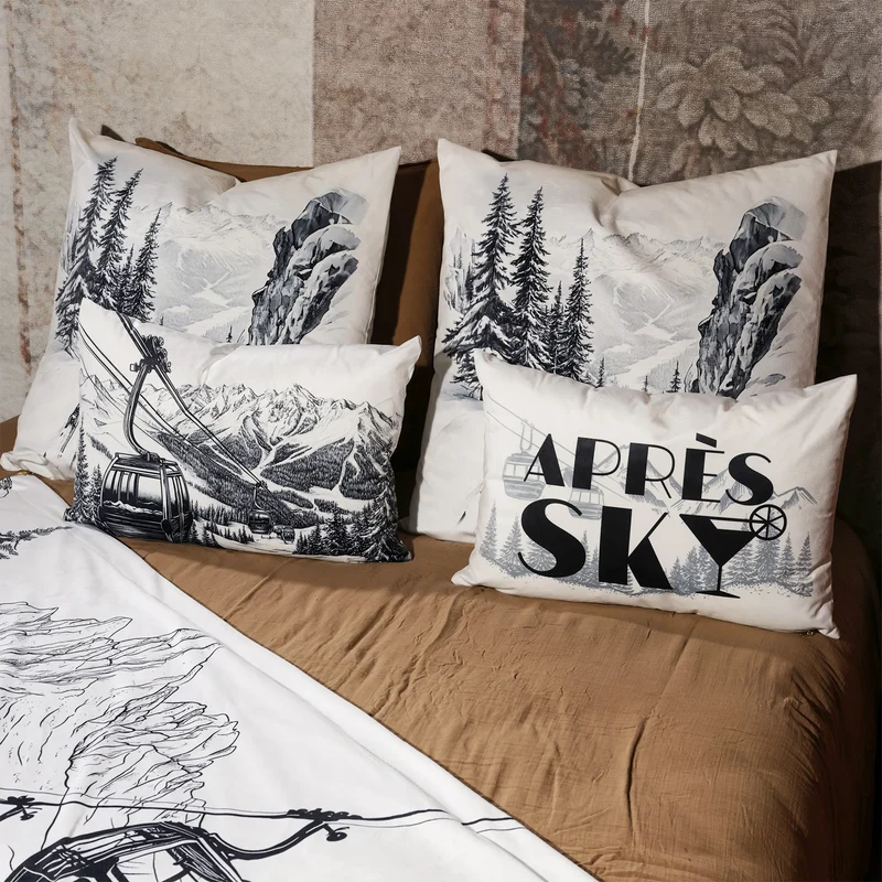 Coussin Velours Ski Val D'isère
