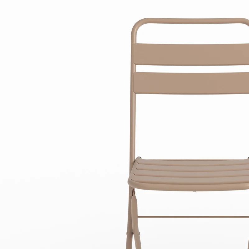 Table et chaises de jardin pliantes Yumi 2 personnes en métal taupe