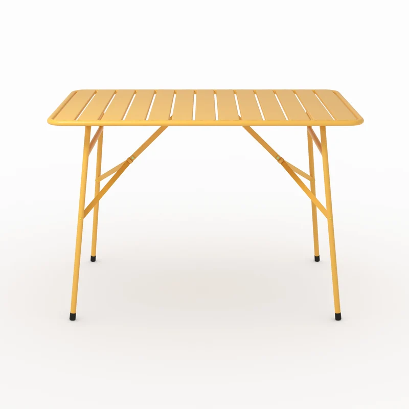 Table et chaises de jardin pliantes Yumi 4 personnes en métal jaune