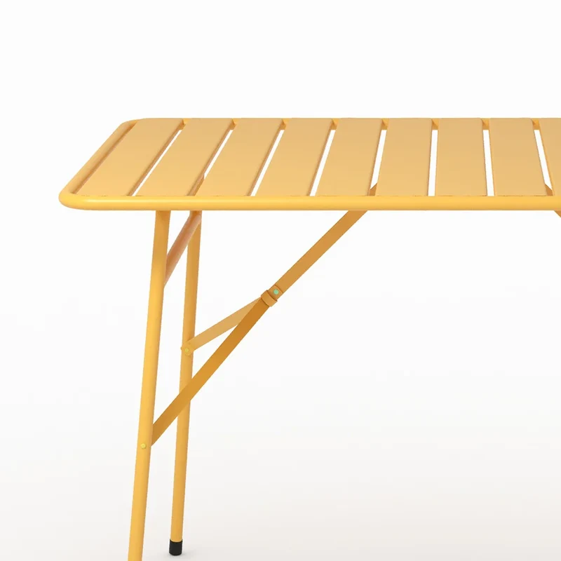 Table et chaises de jardin pliantes Yumi 4 personnes en métal jaune
