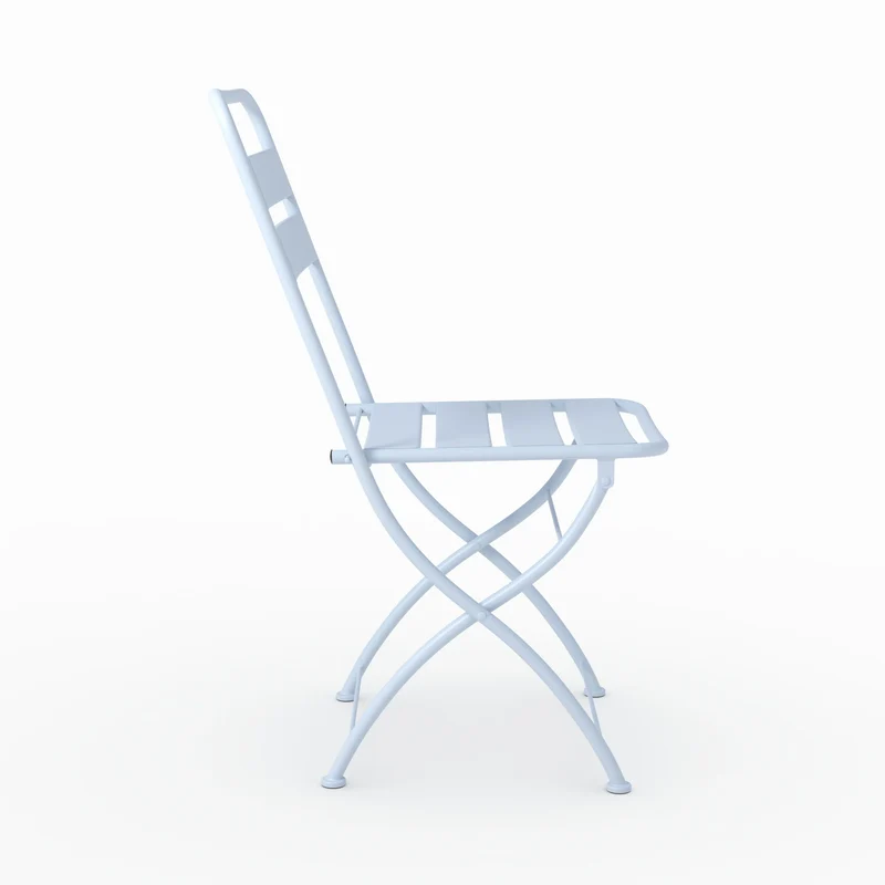 Table et chaises de jardin pliantes Yumi 2 personnes en métal bleu
