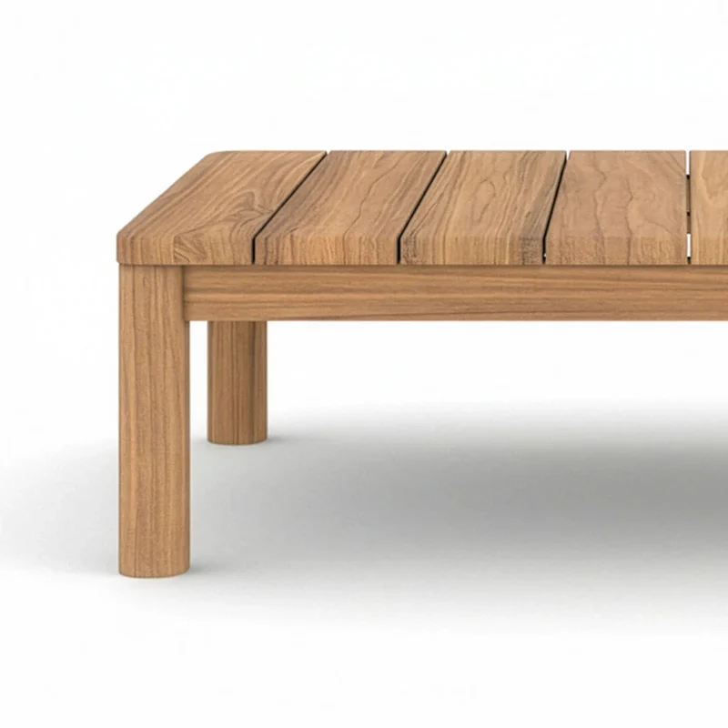 Salon de jardin Nadila 2 personnes en teck massif et tissu rayé gris
