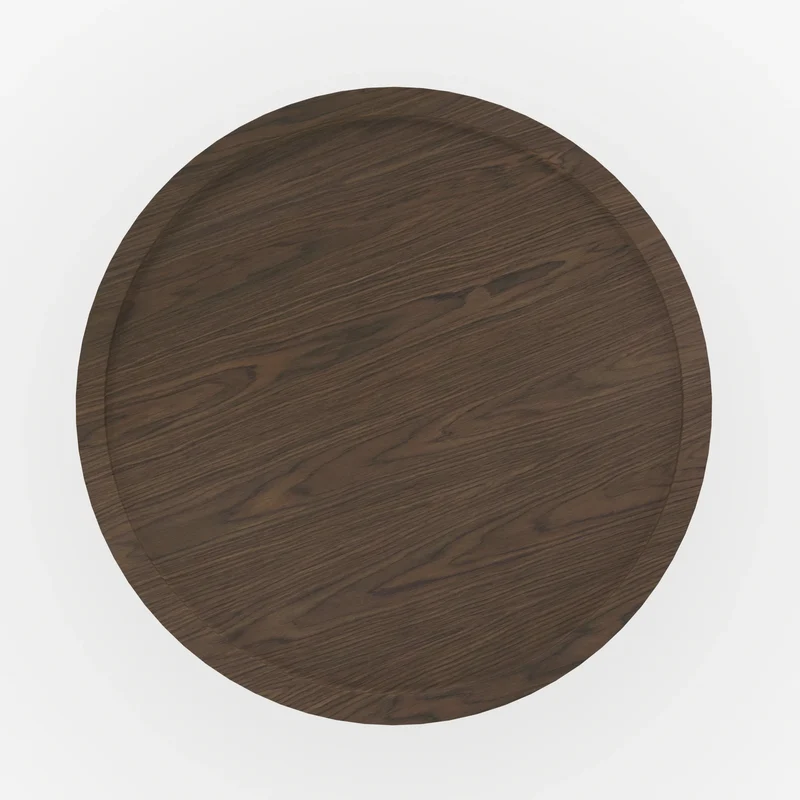 Table d'appoint Côme en placage noyer, D40 cm