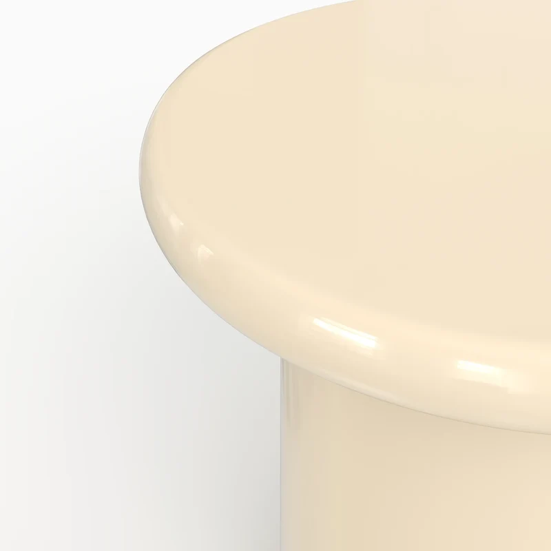 Table d'appoint Apoline laquée blanche en MDF, D50 cm