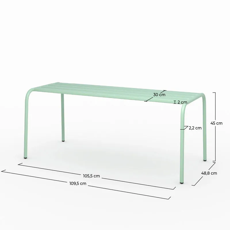 Banc de jardin Yumi en métal vert clair 2 personnes