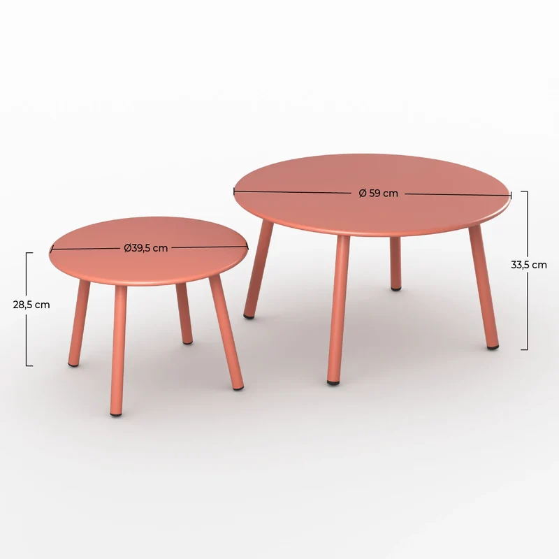 Tables basses de jardin Féria en métal terracotta (lot de 2)