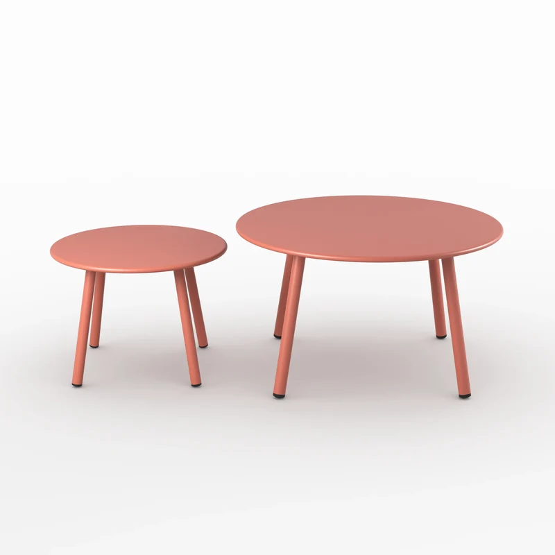 Tables basses de jardin Féria en métal terracotta (lot de 2)