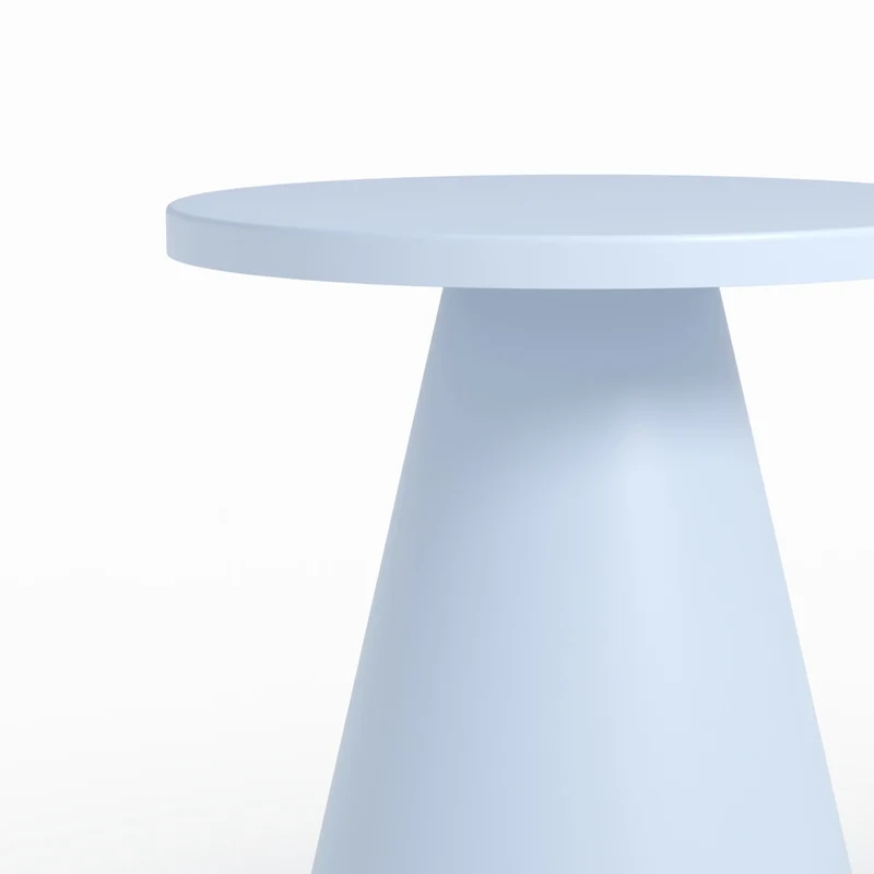 Table d'appoint de jardin Azuri en métal bleu pastel D45 cm