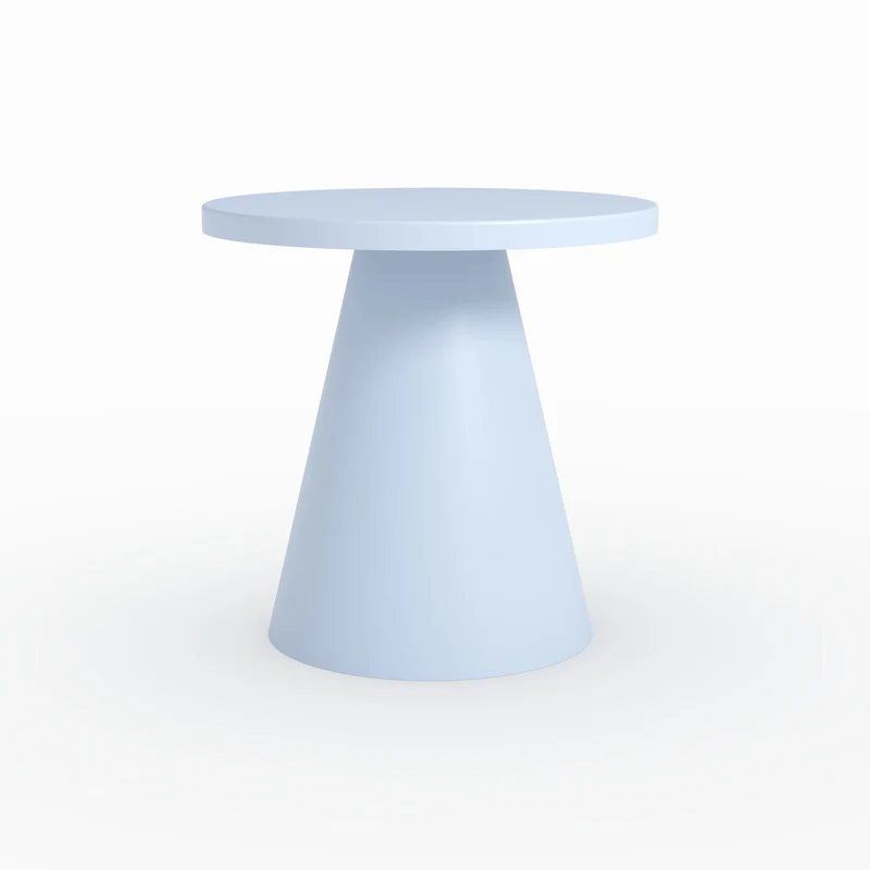 Table d'appoint de jardin Azuri en métal bleu pastel D45 cm