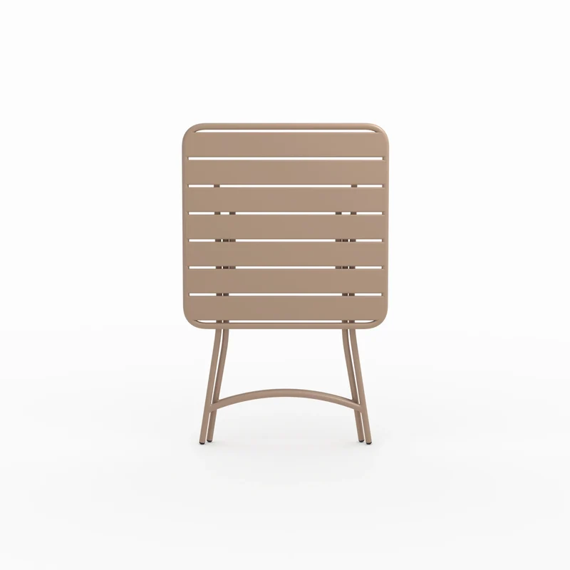 Table de jardin Yumi pliante en métal taupe 2 personnes