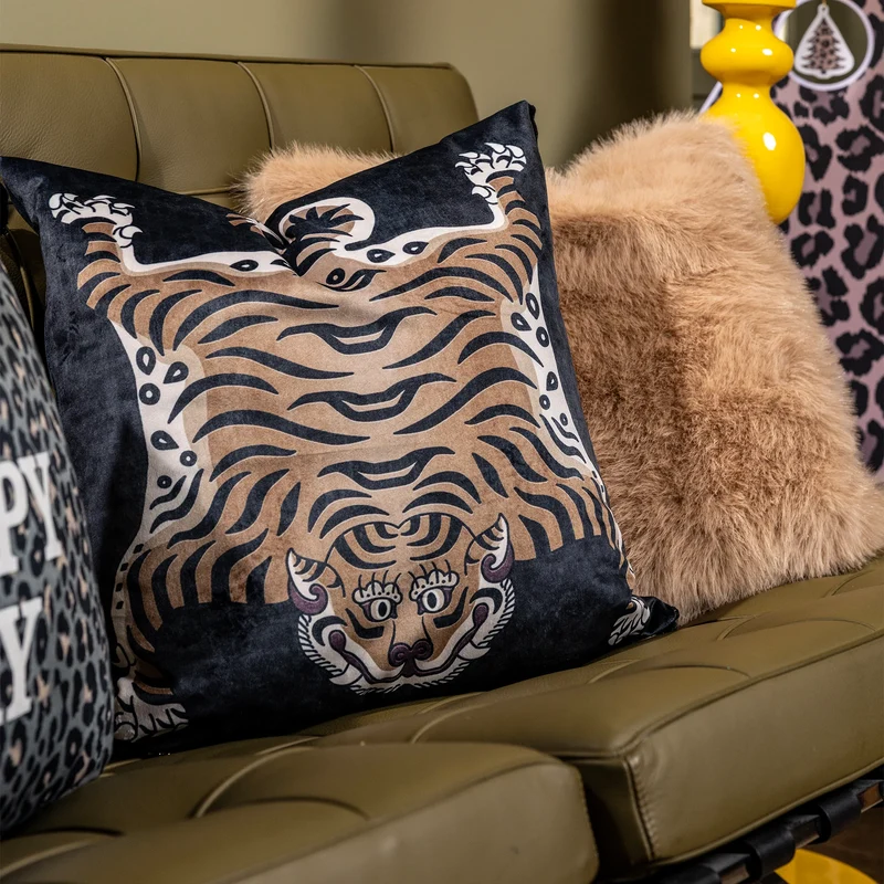 Coussin Velours Tigre Locronan