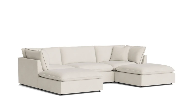 Chill Time 5-Piece Modular U-Shaped Sectional, Birch