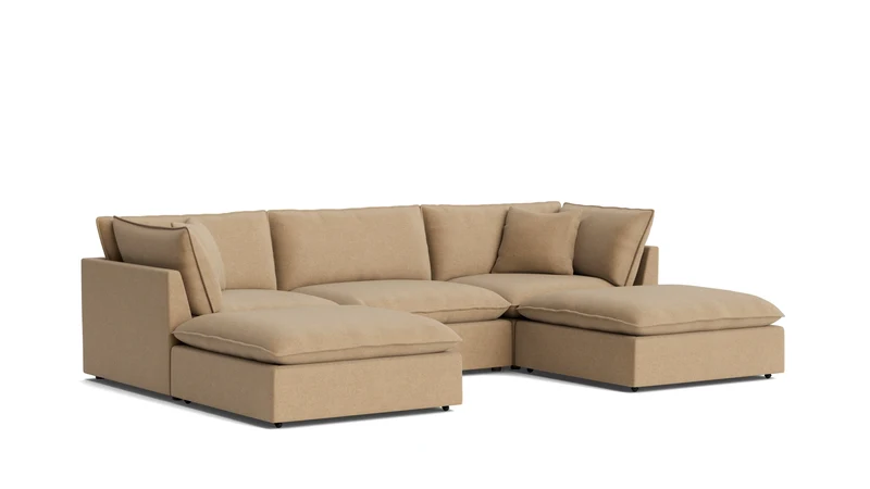 Chill Time 5-Piece Modular U-Shaped Sectional, Hazelnut