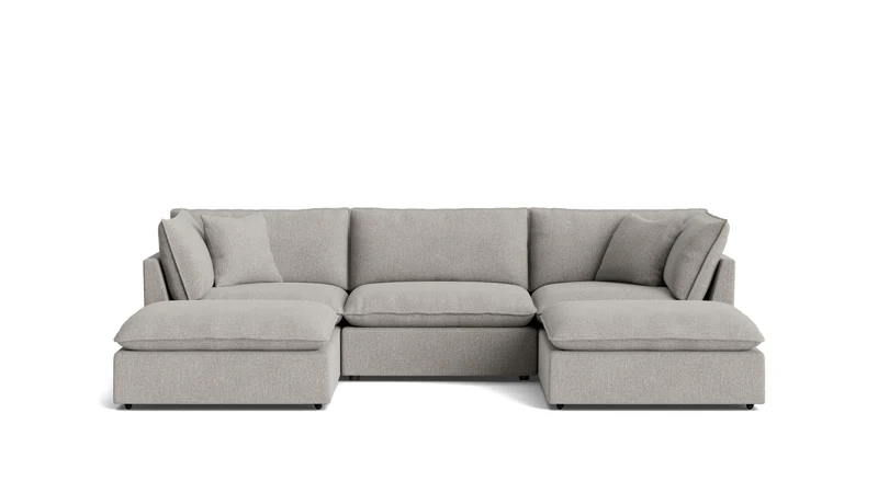 Chill Time 5-Piece Modular U-Shaped Sectional, Heather