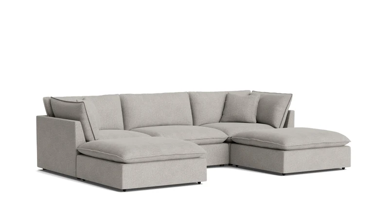 Chill Time 5-Piece Modular U-Shaped Sectional, Heather