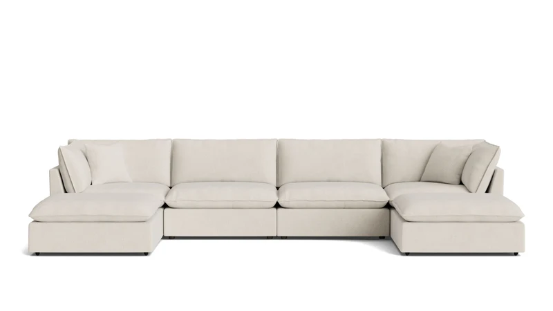 Chill Time 6-Piece Modular U-Shaped Sectional, Birch