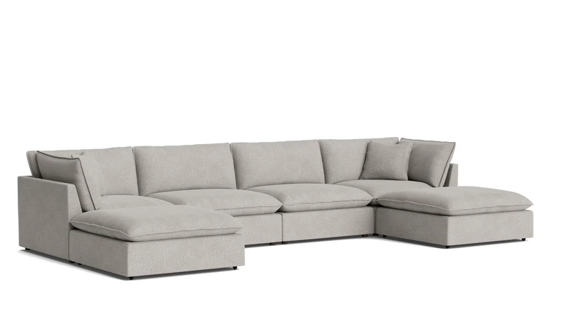 Chill Time 6-Piece Modular U-Shaped Sectional, Heather