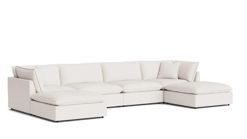 Chill Time 6-Piece Modular U-Shaped Sectional, Nomad Snow