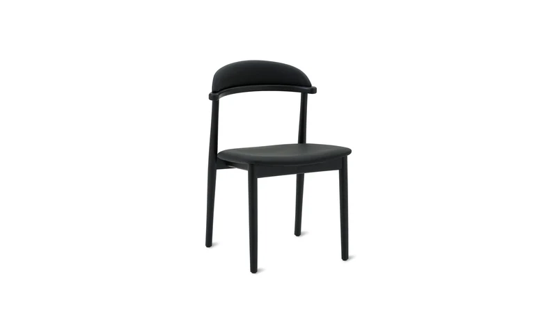 Count On Me Armless Dining Chair (Set of Two), Black Oak, Black Seat