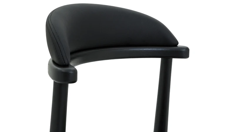 Count On Me Armless Dining Chair (Set of Two), Black Oak, Black Seat