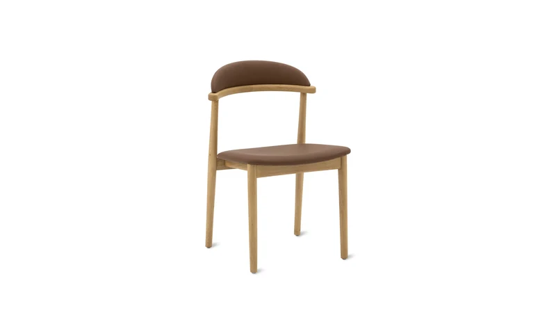 Count On Me Armless Dining Chair (Set of Two), Oak, Brown Seat