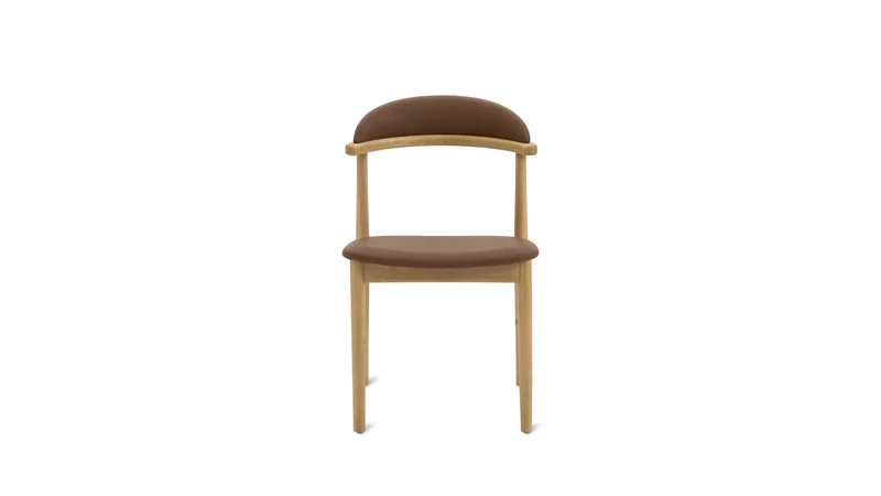 Count On Me Armless Dining Chair (Set of Two), Oak, Brown Seat