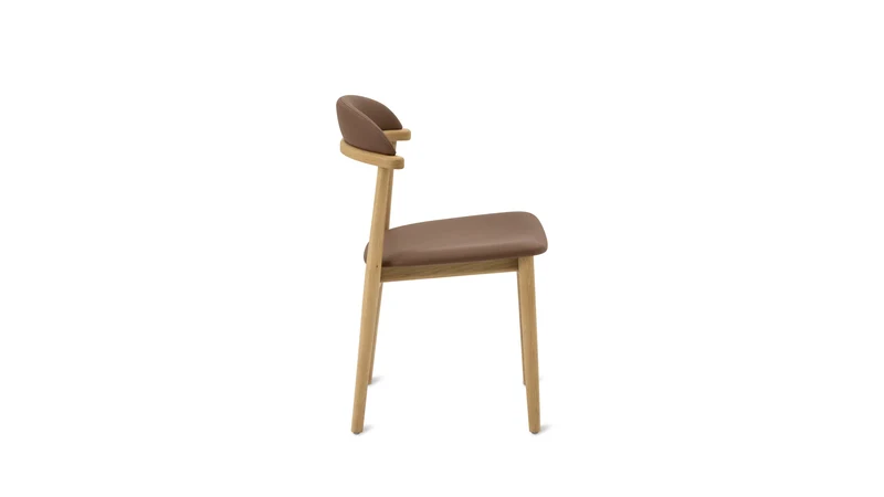 Count On Me Armless Dining Chair (Set of Two), Oak, Brown Seat