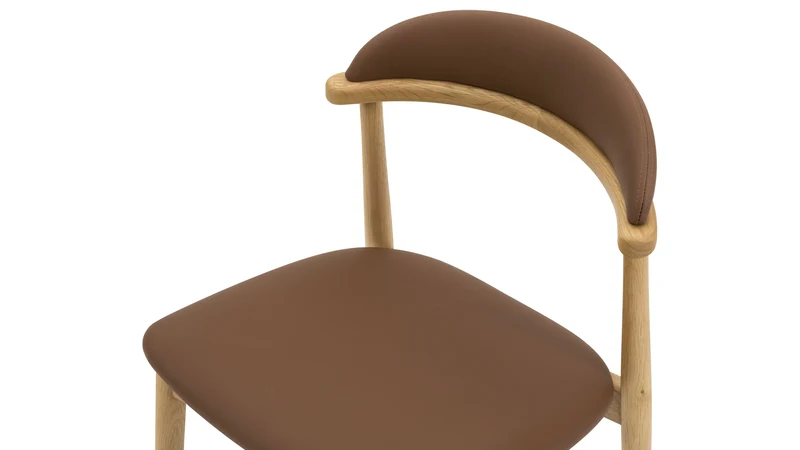 Count On Me Armless Dining Chair (Set of Two), Oak, Brown Seat