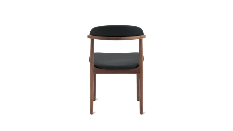 Count On Me Armless Dining Chair (Set of Two), Walnut, Black Seat