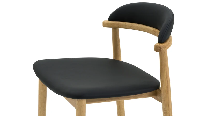 Count On Me Counter Stool, Oak, Black Seat