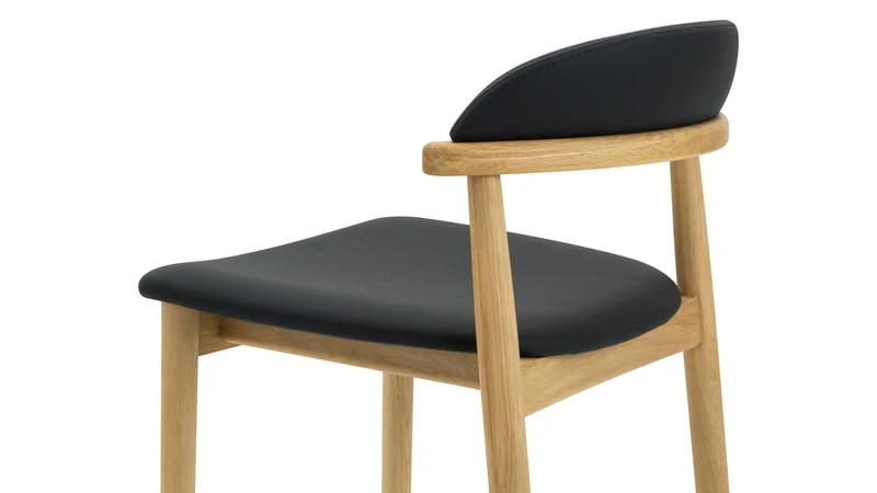 Count On Me Counter Stool, Oak, Black Seat