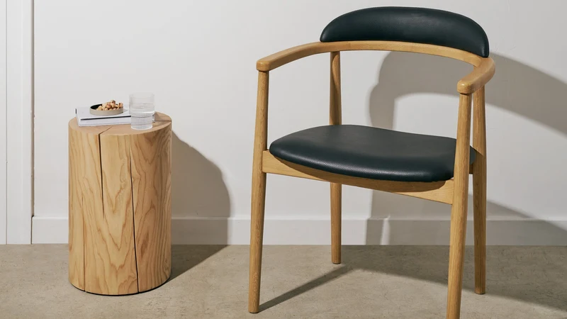 Count On Me Dining Chair, Oak, Black Seat