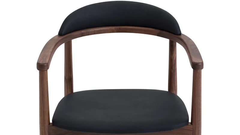 Count On Me Dining Chair, Walnut, Black Seat