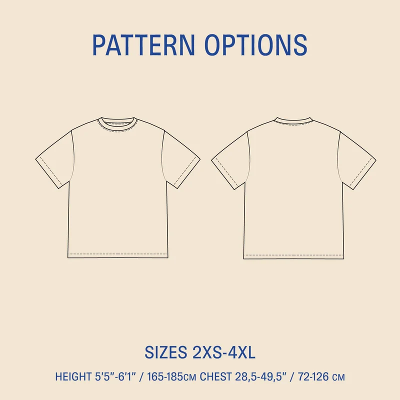 Patron de couture PDF | T-Shirt Oversize | Unisexe | Wardrobe by Me