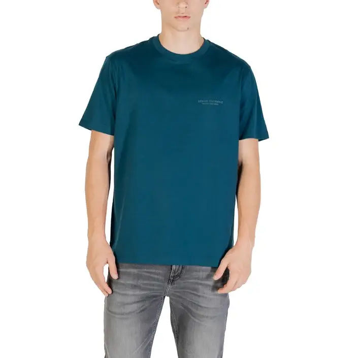 T-shirt col ras du cou sarcelle pour hommes