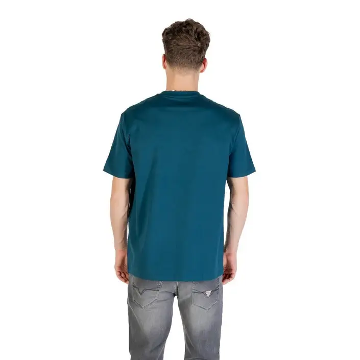 T-shirt col ras du cou sarcelle pour hommes