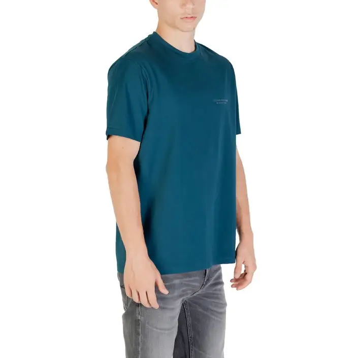 T-shirt col ras du cou sarcelle pour hommes