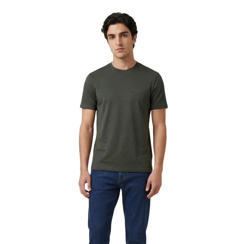T-shirt col ras du cou sarcelle pour hommes