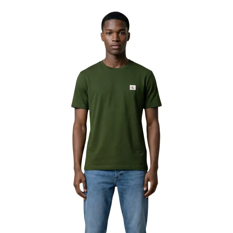 T-Shirt noir à manches courtes et col crêpé