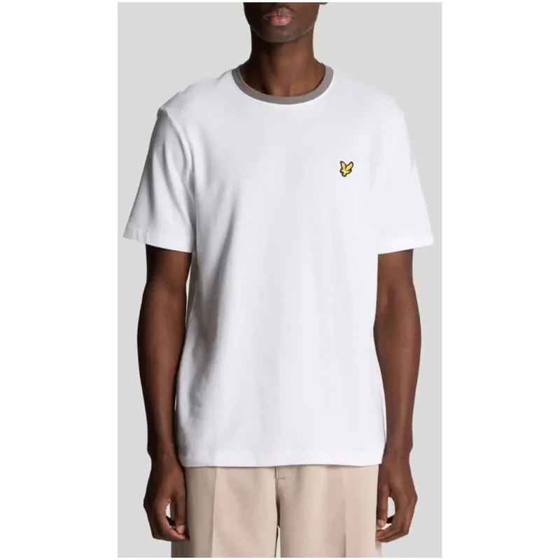 T Shirt blanc avec bordure grise