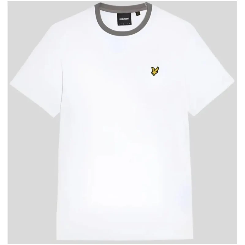 T Shirt blanc avec bordure grise